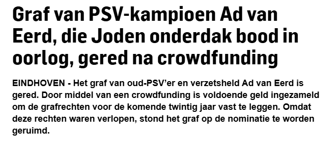 Crowdfundingsactie Ad van Eerd