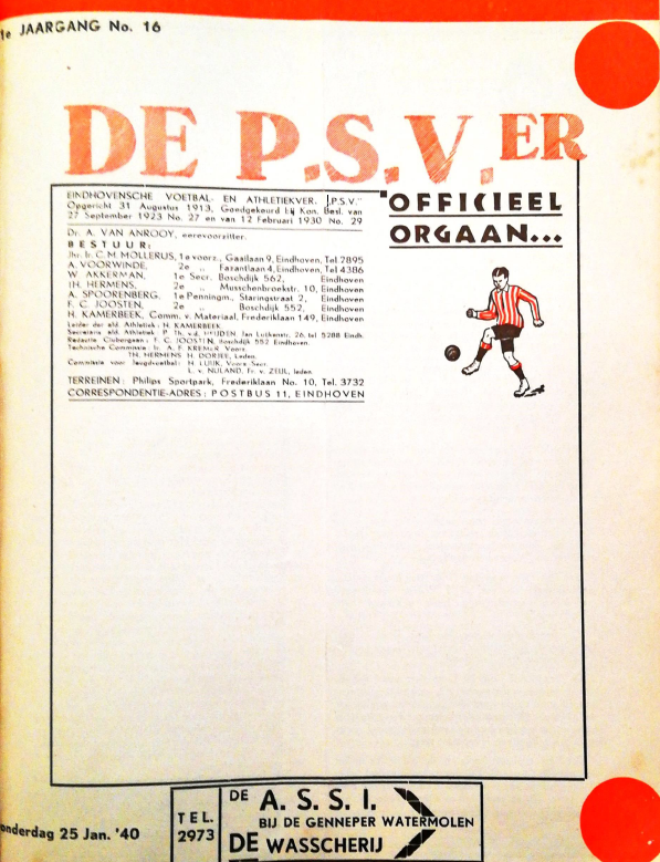 De PSV'er van 25 januari 1940.